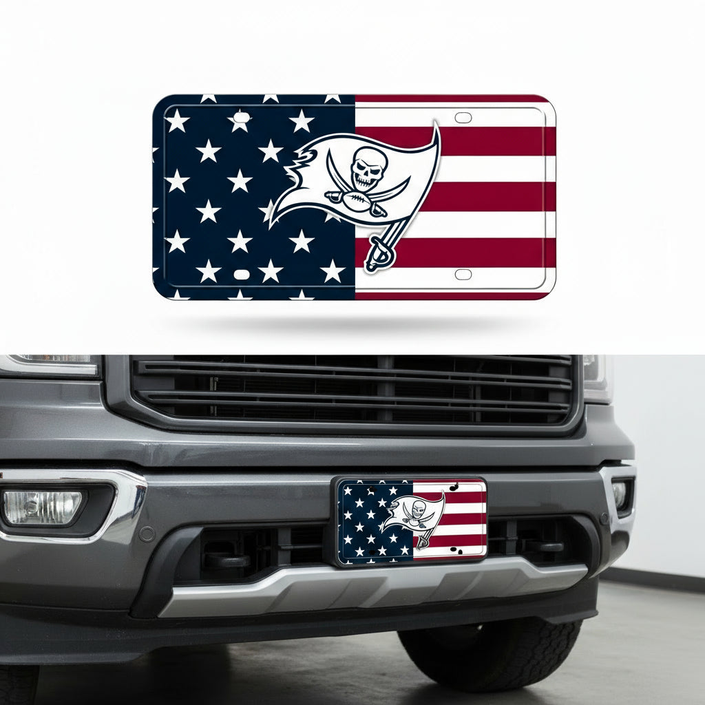 Rico Industries NFL Football USA Metal Auto Tag 6" x 12" - Great for Truck/Car/SUV