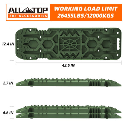 2PCS Traction Boards with Build-in Jack Base & Mounting Kit for Overlanding