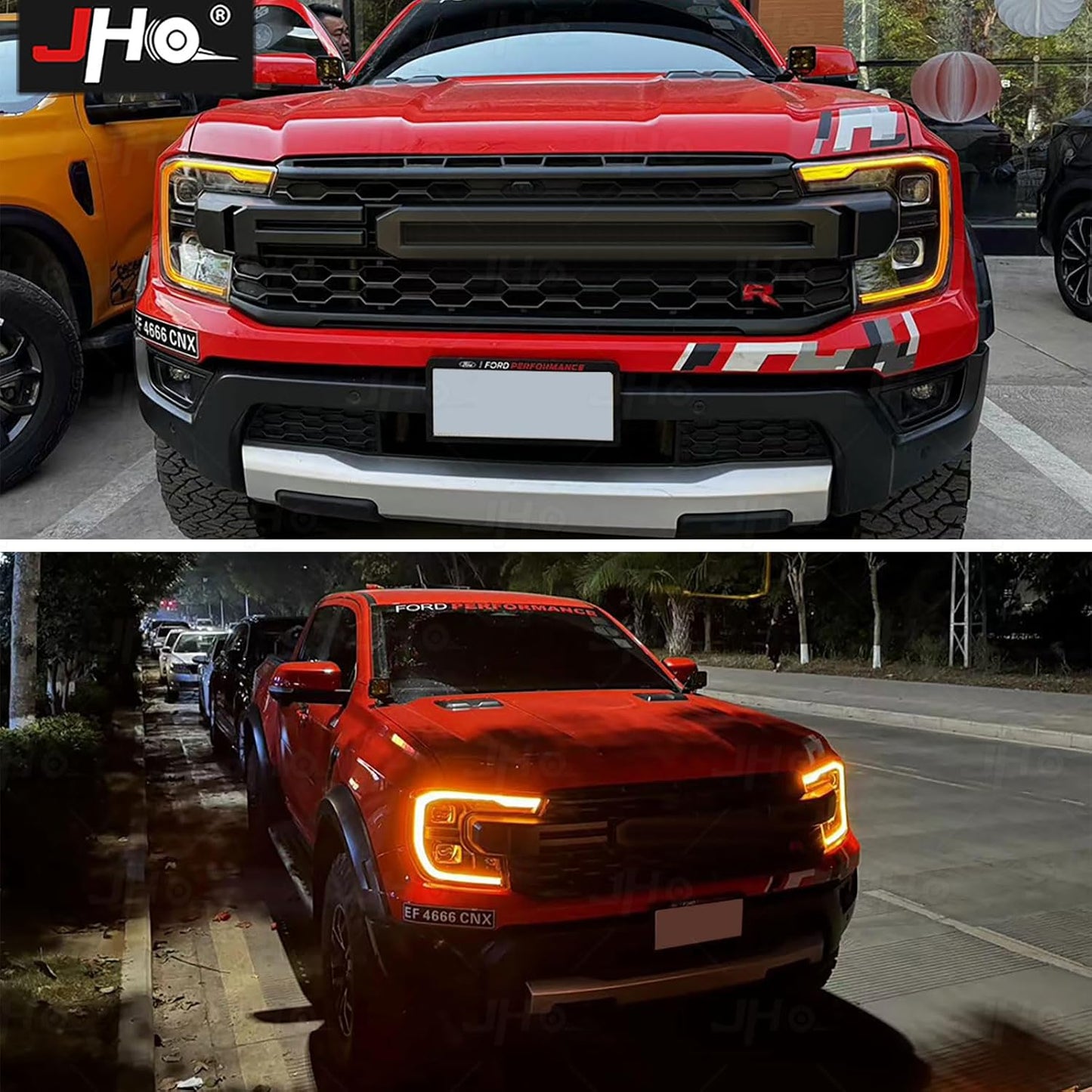 Amber DRL Lights Module Front Headlights Frame For Ford Ranger T9 Lariat Raptor 2023-2025