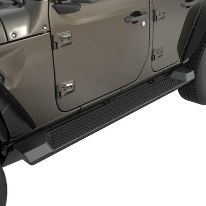 2PCS 6 inches OE Style Running Boards, Nerf Bars, Side Steps Compatible for 2018-2024 Jeep Wrangler JL 4-Door Black (Excl JK Model) - OMOTOR