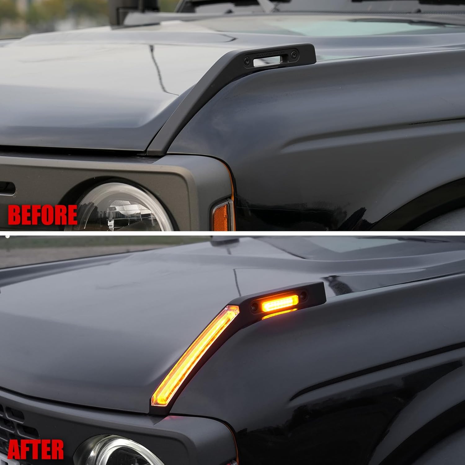 Mabett Trail Sight Light with Built-in Marker Lights for Ford Bronco 2021–2025, Upgrade Hood LED Light Fit for Bronco Accessories 2/4-Door, Turn Signal and Marker Lighting