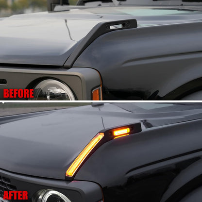 Mabett Trail Sight Light with Built-in Marker Lights for Ford Bronco 2021–2025, Upgrade Hood LED Light Fit for Bronco Accessories 2/4-Door, Turn Signal and Marker Lighting