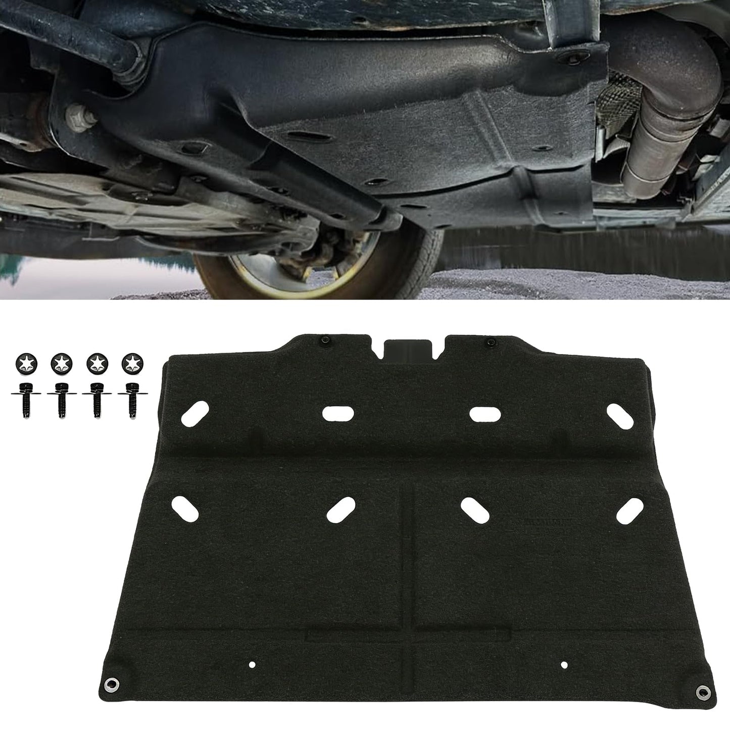 Engine Splash Shield Under Car Engine Shield Cover Compatible with Ford F150 2015-2024 (Not Fit Raptor) FO1228198C ML3Z7222D ML3Z-7222-D