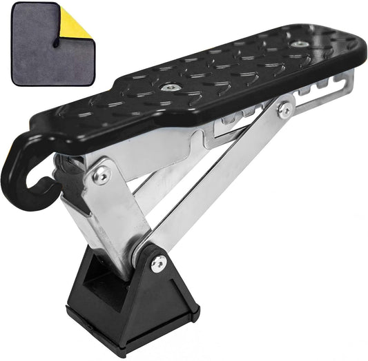 Universal Fit Car Door Step, Foldable Door Latch Step with Adjustable Angle for Car Roof Access, Both Feet Stand Car Step for SUV and Truck, Black