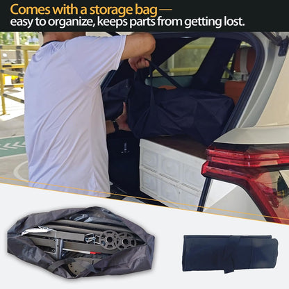 Adjustable Truck Bed Extender Hitch Mount for Trucks & SUV, Kayaks, Ladders, Lumber & Oversized Cargo, Reflective Tape