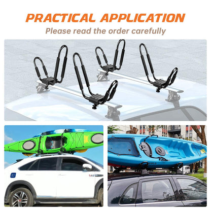Heavy-Duty J-Bar Kayak Roof Rack for Canoes and SUVs
