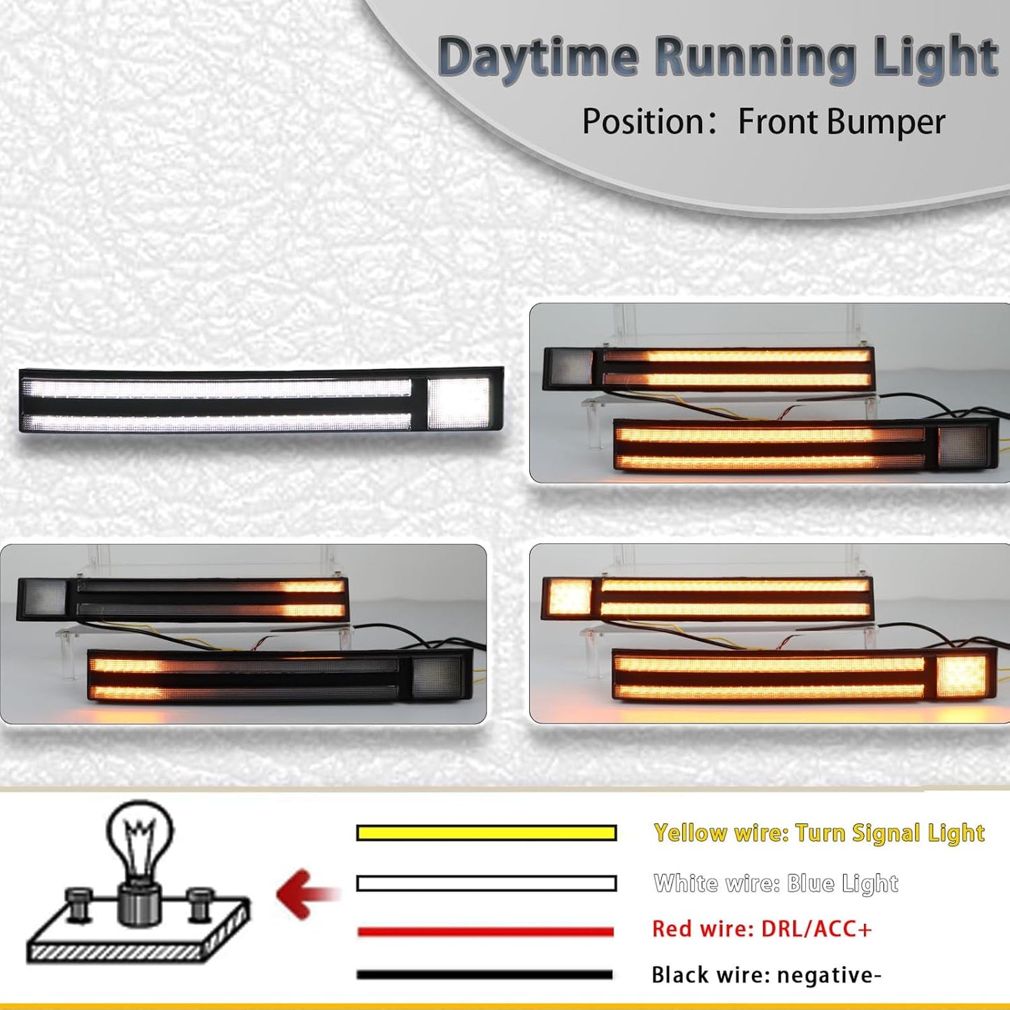White/Amber LED Front Bumper Fog Light Compatible with Toyota Land Cruiser 2024 2025 First Edition&Base, Prado 250 LC250 J250
