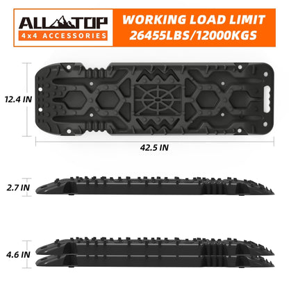 2PCS Traction Boards with Build-in Jack Base & Mounting Kit for Overlanding