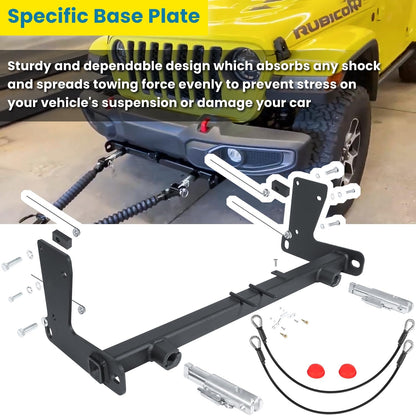 Tow Bar Base Plate Bracket for 2018-2026 Jeep Wrangler JL JLU Sports Sahara Freedom Rubicon Unlimited