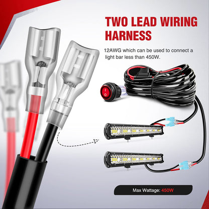 LED Light Bar Wiring Harness Kit for Off Road LED Work Light