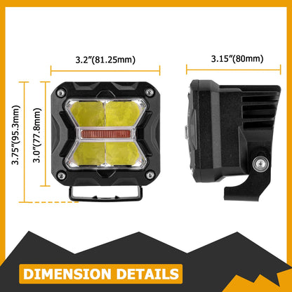 Ditch Hood Light Mounting Brackets Kit with 3 Inch LED Light Pods Wiring Harness Compatible with Toyota 4Runner 2003-2009