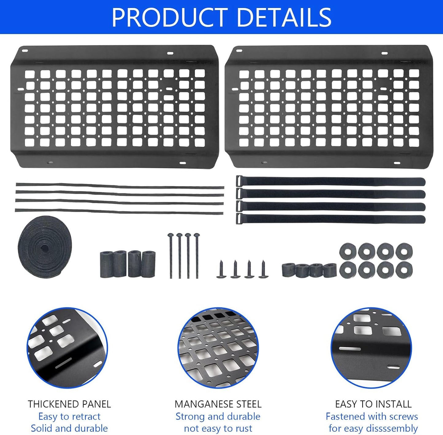 Tailgate Molle Panel Compatible with 2015-2023 F150 Tailgate Molle Panel Tailgate Table Truck Molle Bed Panel Replacement for 2015-2023 F150 Accessories