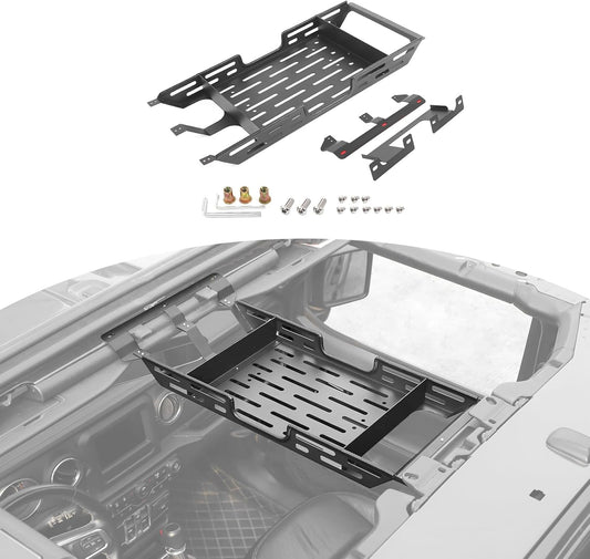 CheroCar Roof Rack Overhead Molle Panel Accessories Fit for 2018-2025 Jeep Wrangler JL JLU, for 2018-2025 Jeep Gladiator JT