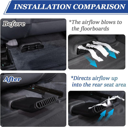 TOPINSTALL Plug-in Under Seat Vent Deflectors Compatible with 2021-2025 Ford Bronco 4 Doors, Cooler Summer Air Vent Extension for Rear Seat Passenger 2PCS (Fit for OEM & Regular Floor Mats)