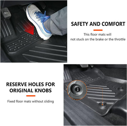 Floor Mats Compatible with 2013-2024 Toyota 4Runner 7-Seat Backrest Mat TPE Material Cargo Liner Replacement for 2013-2023 Toyota 4Runner Accessories (Cargo Mat+3rd Backrest Mat+Floor Mat) - OMOTOR