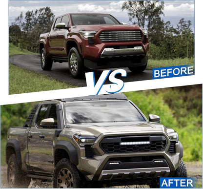 2024 Tacoma Grill Front Hollow Grill Compatible with 2024 2025 Tacoma, tacoma 2024 2025 Matte Black ABS grille, tacoma grill with LED Light