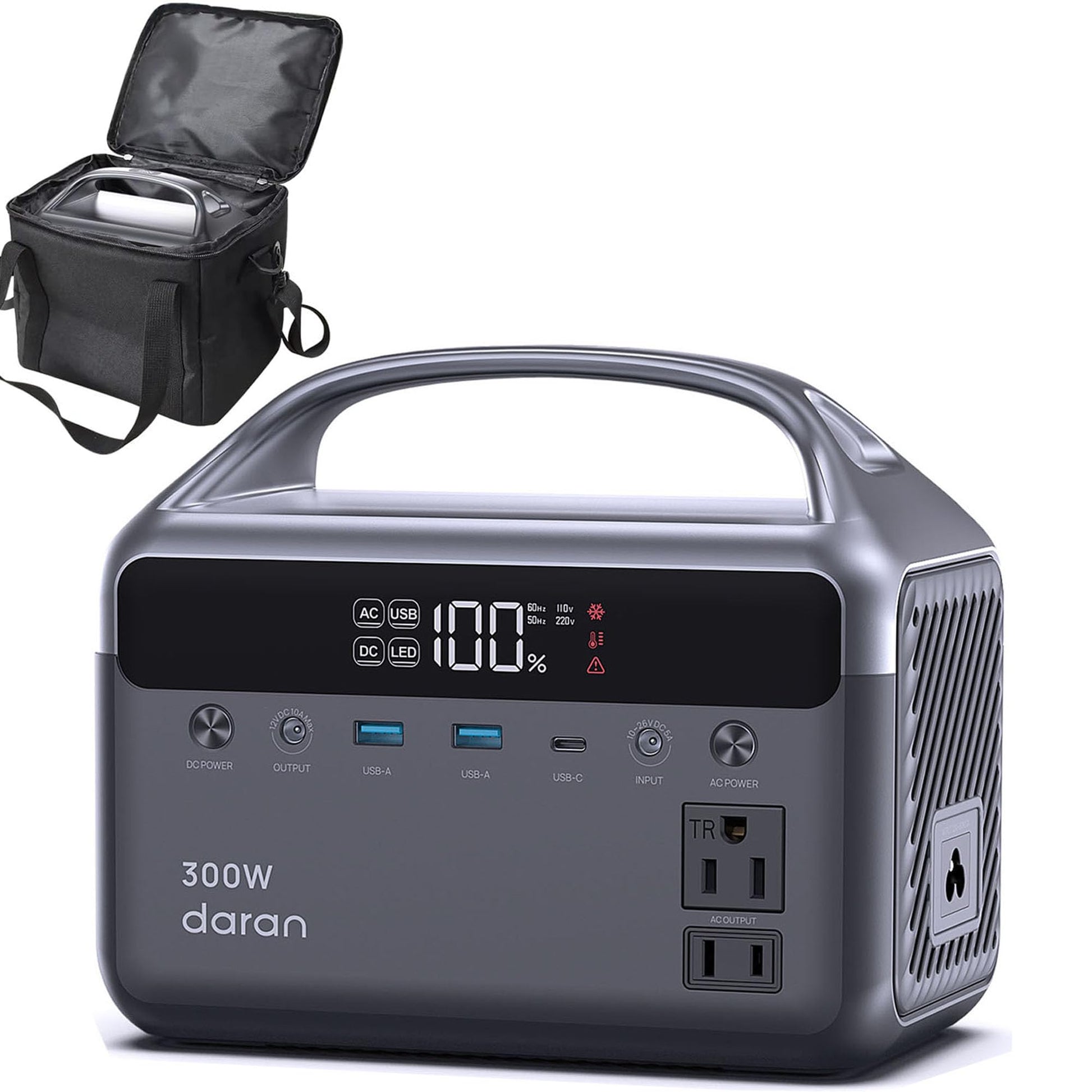 Portable Power Station 600W Surge, 288Wh (90,000mAh) LiFeP04 Battery, Solar Generator with 350W AC Outlets, 8.2LB Power Bank for Outdoor Camping, CPAP, Home & Emergency