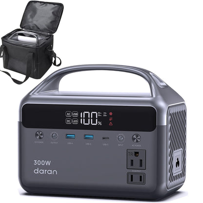 Portable Power Station 600W Surge, 288Wh (90,000mAh) LiFeP04 Battery, Solar Generator with 350W AC Outlets, 8.2LB Power Bank for Outdoor Camping, CPAP, Home & Emergency