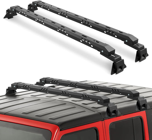 Max Loading 420-POUND Heavy Duty Roof Rack Cross Bars Fit for Jeep Wrangler JL JK Gladiator JT 2007-2024,(2 & 4 Door) Steel Crossbars Rooftop Cargo Bag Kayak Bike Carrier