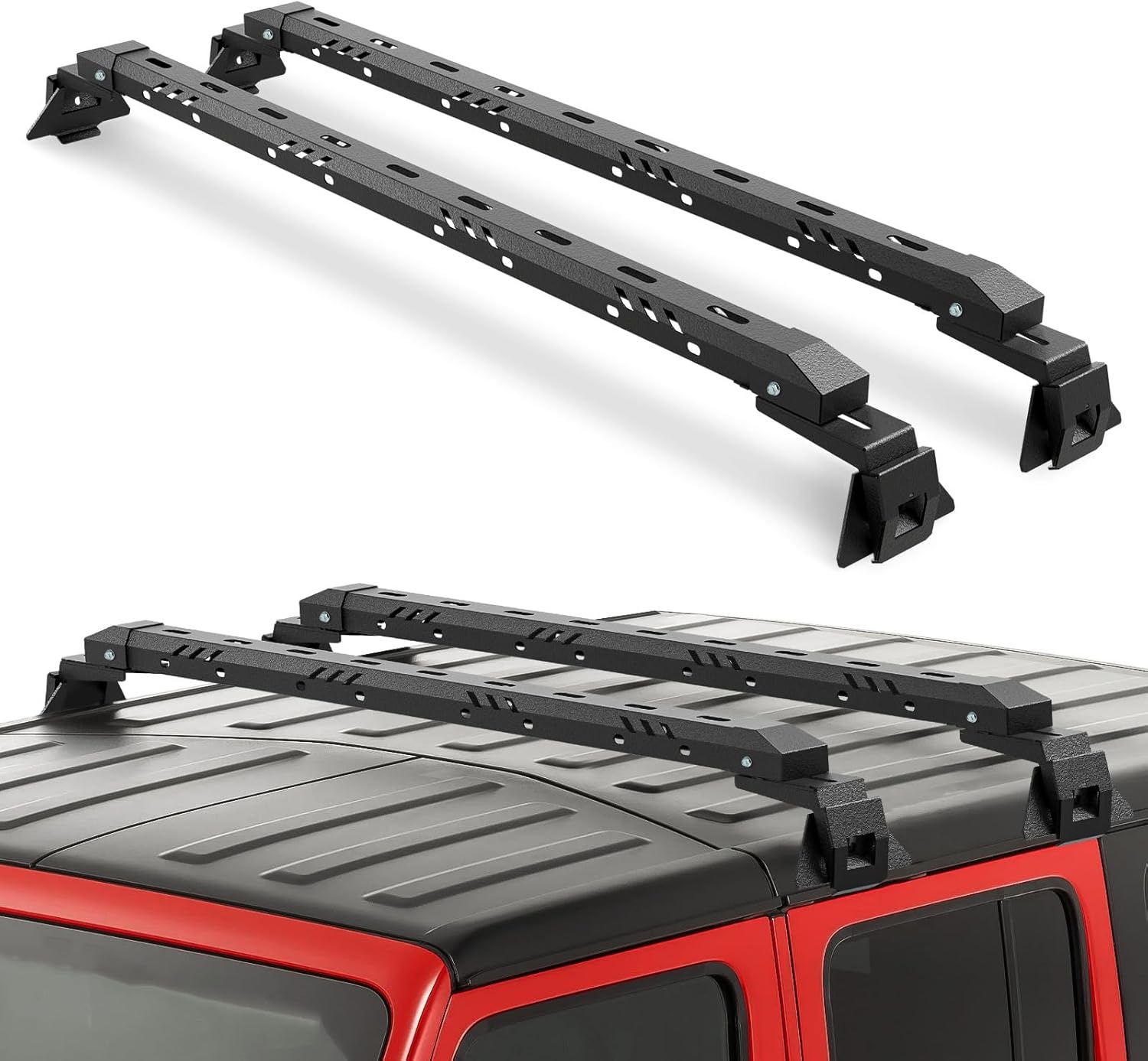 Max Loading 420-POUND Heavy Duty Roof Rack Cross Bars Fit for Jeep Wrangler JL JK Gladiator JT 2007-2024,(2 & 4 Door) Steel Crossbars Rooftop Cargo Bag Kayak Bike Carrier
