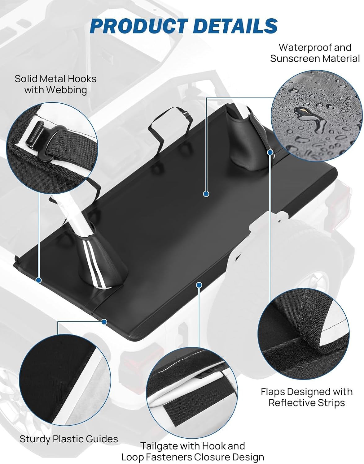 JOYTUTUS Tonneau Cover 4 Door Compatible with Wrangler JLU 2018-2025, Waterproof Trunk Cargo Cover JL Accessories