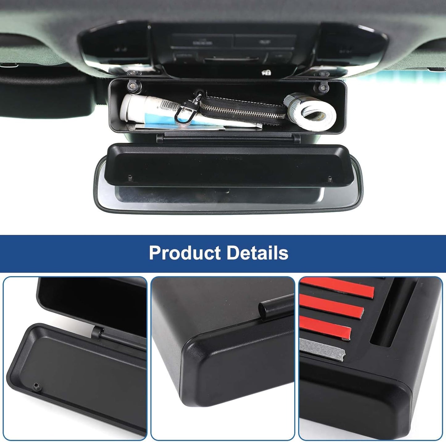 Inner Rearview Mirror Storage Box Compatible with Toyota Land Cruiser 250 Prado LC250 J250 2024 - 2026