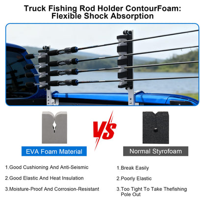Adjustable Truck Bed Fishing Rod Holder for F150, Silverado, RAM, Tacoma