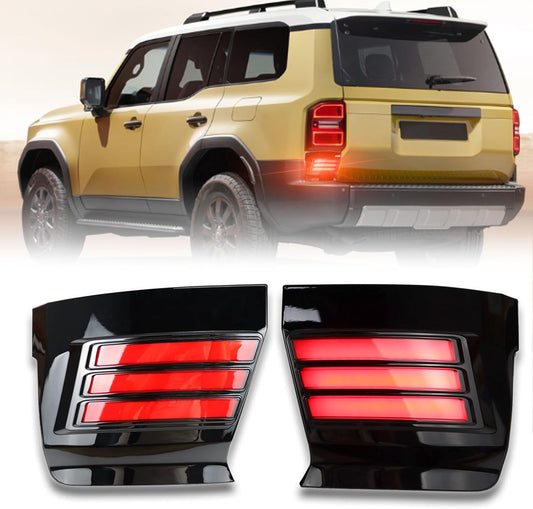 LED Rear Bumper Reflectors Light Compatible with Toyota Land Cruiser 2024 2025 First Edition & Base & 1958, Prado 250 LC250 J250