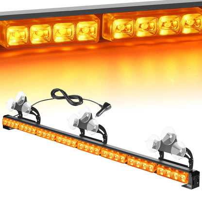 Traffic Advisor Emergency Strobe Light Bar 35Inch 32LED 21 Flash Patterns Directional Safety Warning Lights with Cigar Lighter on Trucks Police Cars Construction Vehicles