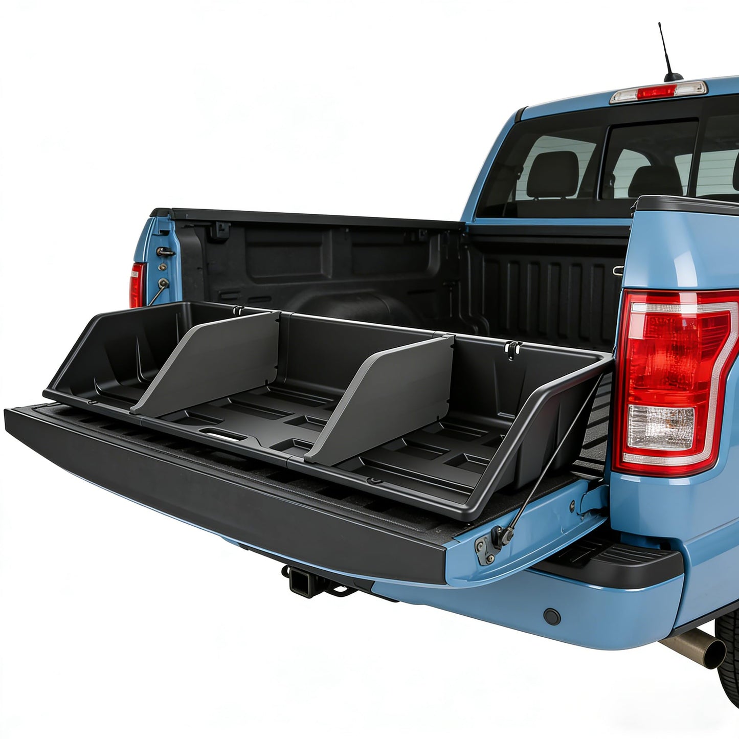 GEARLAST 56 inch Truck Bed Cargo Box, Truck Bed Organizers and Storage,Truck Bed Storage System with Isolation Netting and Tarpaulin, Tailgate-slide Design for Effortless Loading/Unloading