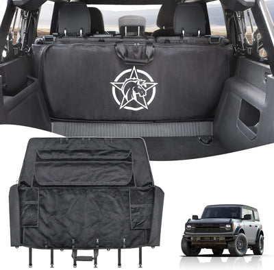 Soft Top Window Organizer Storage Bag Protection Compatible With For Ford Bronco 2021 - 2026 4 Door （Black）