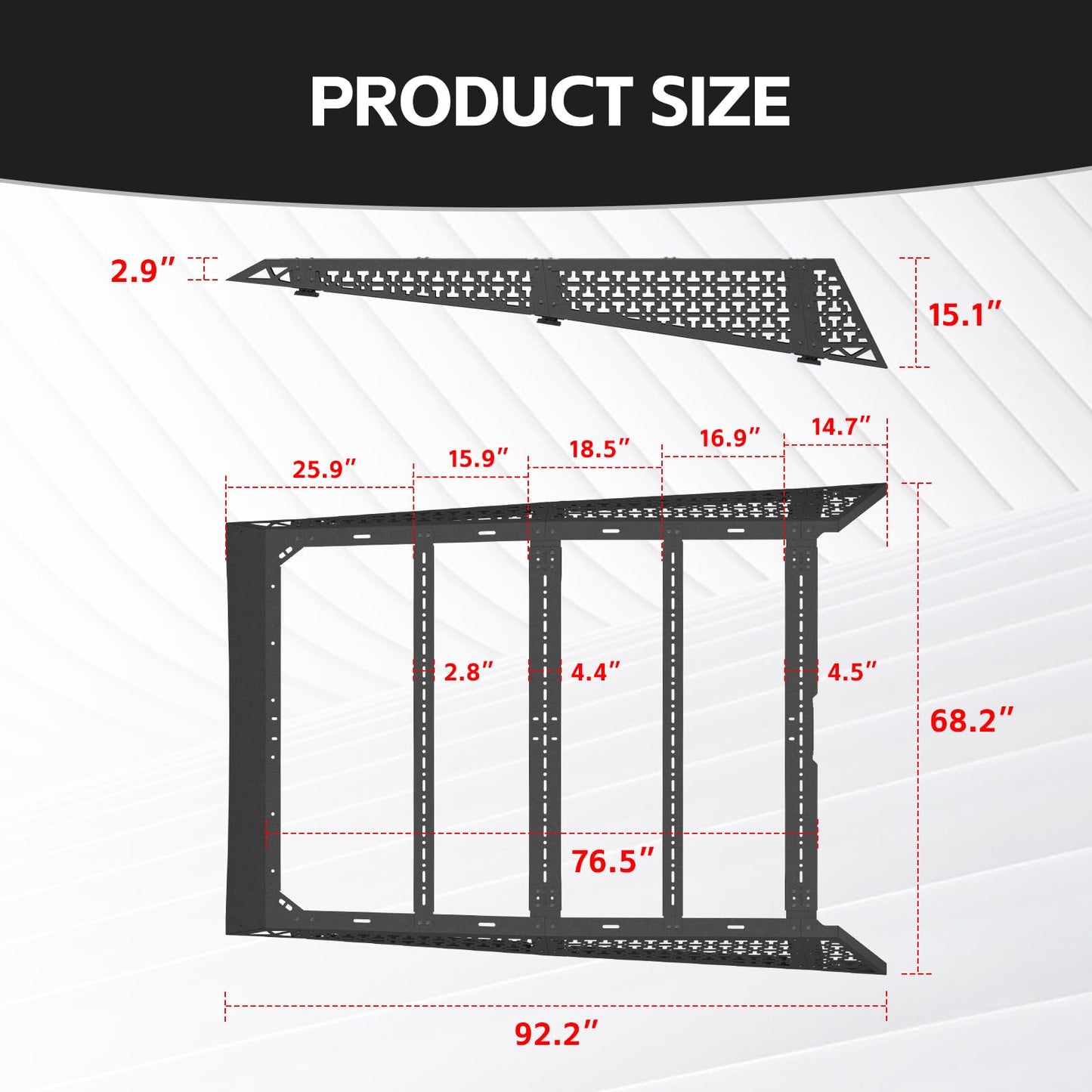 Bed Rack Roll Bar with MOLLE Panels Compatible with 2024–2025 Tesla Cybertruck