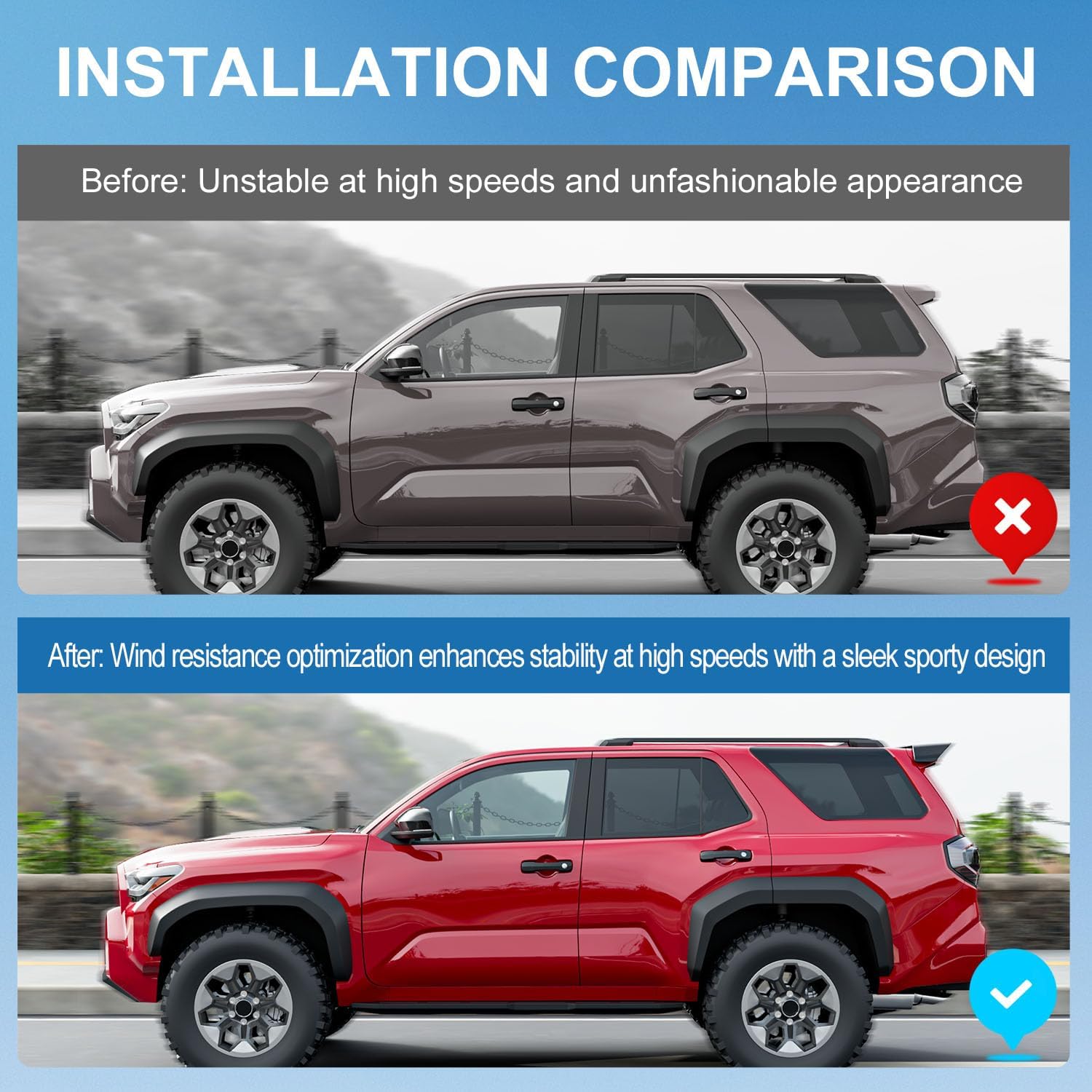 Xipoo Spoiler Compatible with 2025 Toyota 4Runner Trunk Lip Rear Roof Spoiler Glossy Black Trunk Wing Replacement for 2025 Toyota 4Runner Accessories