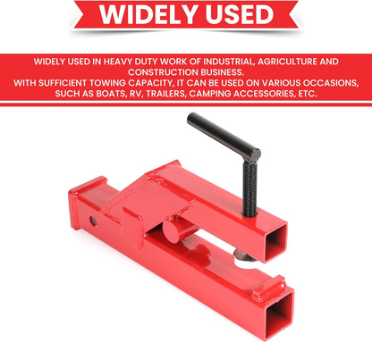 Clamp On Trailer Hitch 2" Ball Tractor Mount Receiver Hitch Mount Adapter Compatible with Deere Bobcat Tractor Bucket - OMOTOR