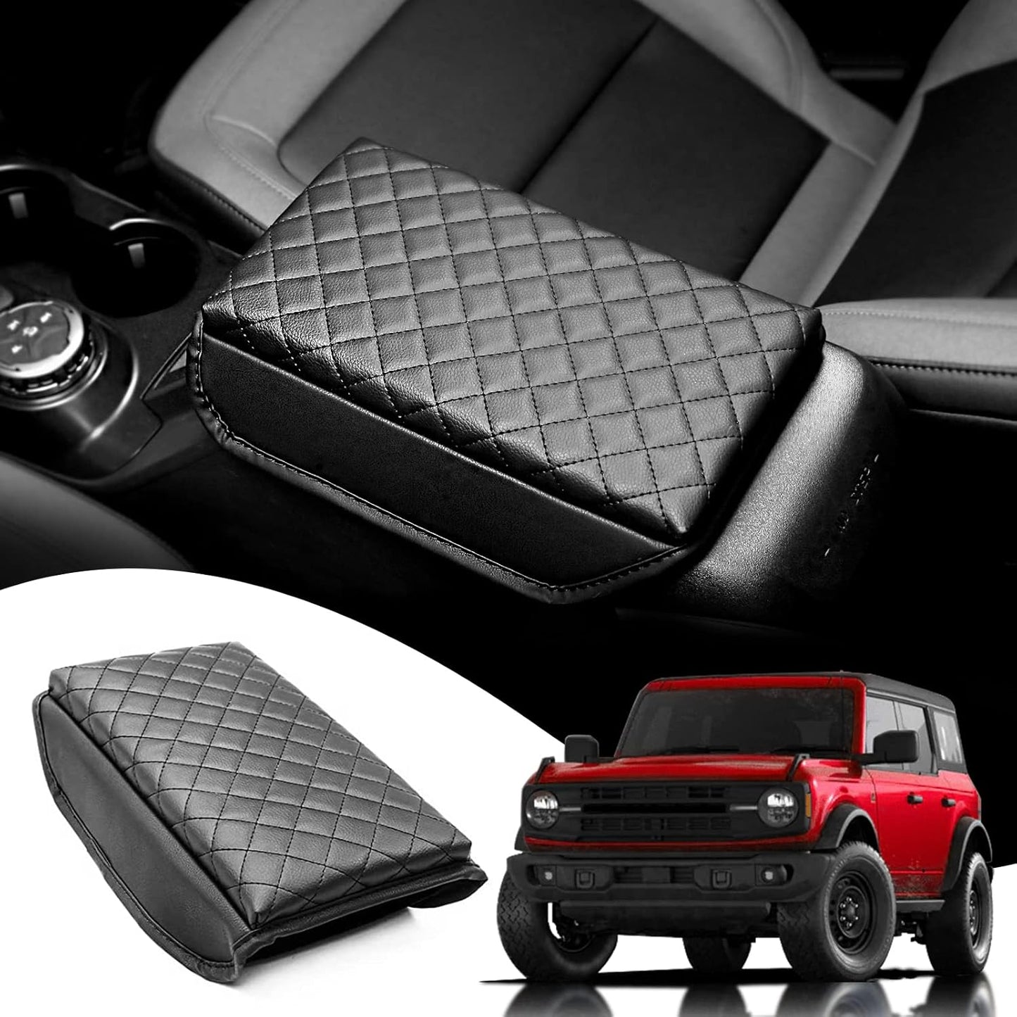 Center Console Armrest Cover for Ford Bronco Accessories 2021 2022 2023 2024 2/4-Door Prevent Pets Scratches Pad Interior Arm Rest Covering