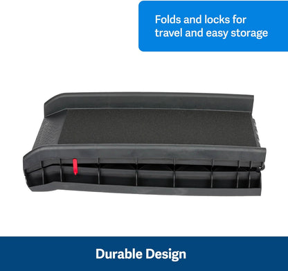 Folding Pet Ramp for Cars, Trucks, & SUVs- 62 Inch Portable for Large Dogs with Siderails, Non-Slip- Weighs Only 10 lb, Supports up to 150 lb, Easy Storage, Folds in Half - OMOTOR