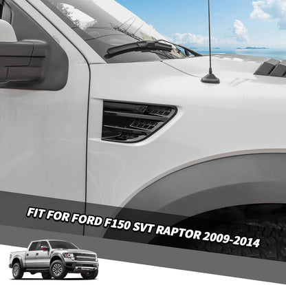 Jimen Fit for Ford F-150 SVT Raptor 2009-2014, 2PCS Car Side Fender Vent Cover Trim (Black)