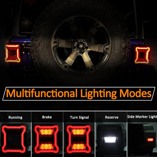 Wrangler JL Tail light, Wrangler JL Tail Light Compatible with Jeep Wrangler JL 2018-2024, Brake Light Reverse Light Turn Signal Lamp Daytime Running Lamps DRL Side Marker Light Assembly