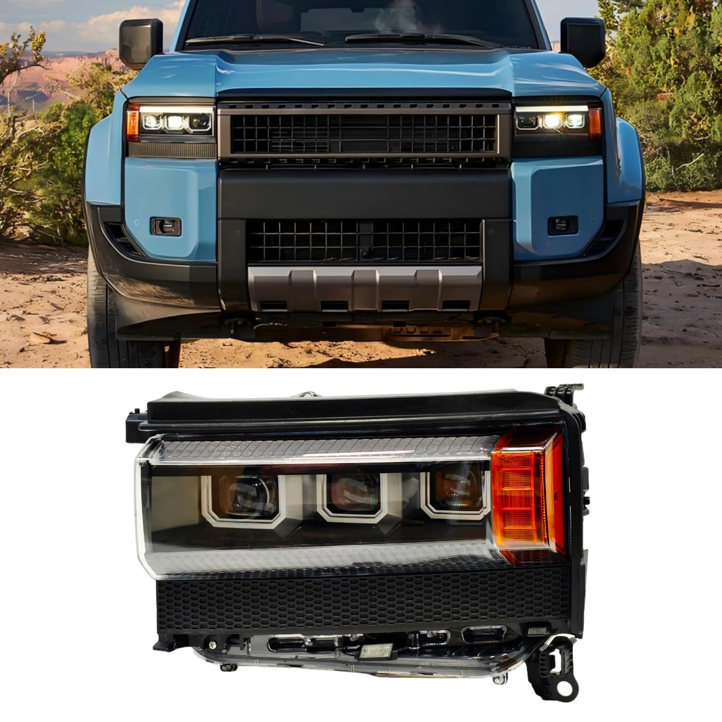 LED Headlight Assembly Fit for Toyota Land Cruiser Prado LC250 2024 2025