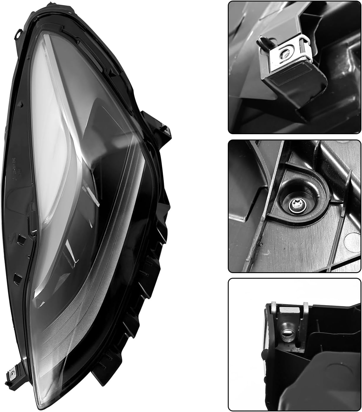 Left Driver/ Right Passenger Side LED Projector Headlight Assembly Replacement for Tesla Model Y 2020-2025 Fits for Tesla Model 3 2021-2023