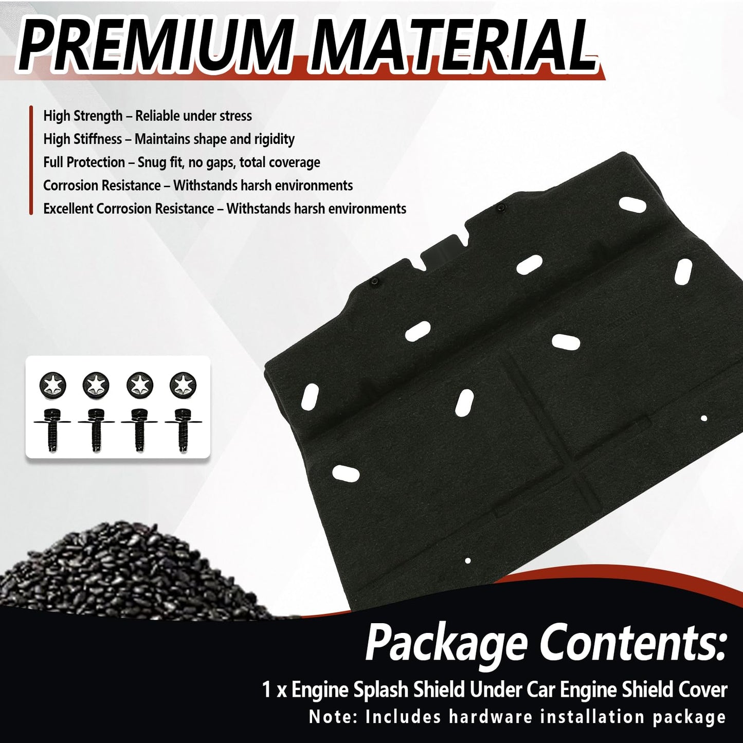 Engine Splash Shield Under Car Engine Shield Cover Compatible with Ford F150 2015-2024 (Not Fit Raptor) FO1228198C ML3Z7222D ML3Z-7222-D