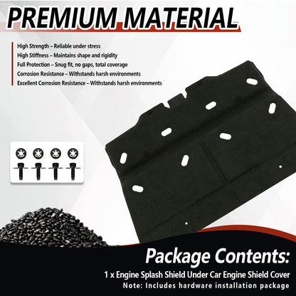 Engine Splash Shield Under Car Engine Shield Cover Compatible with Ford F150 2015-2024 (Not Fit Raptor) FO1228198C ML3Z7222D ML3Z-7222-D
