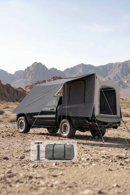 Inflatable Truck Bed Tent with Detachable Zippered Awning, Pickup — OMOTOR