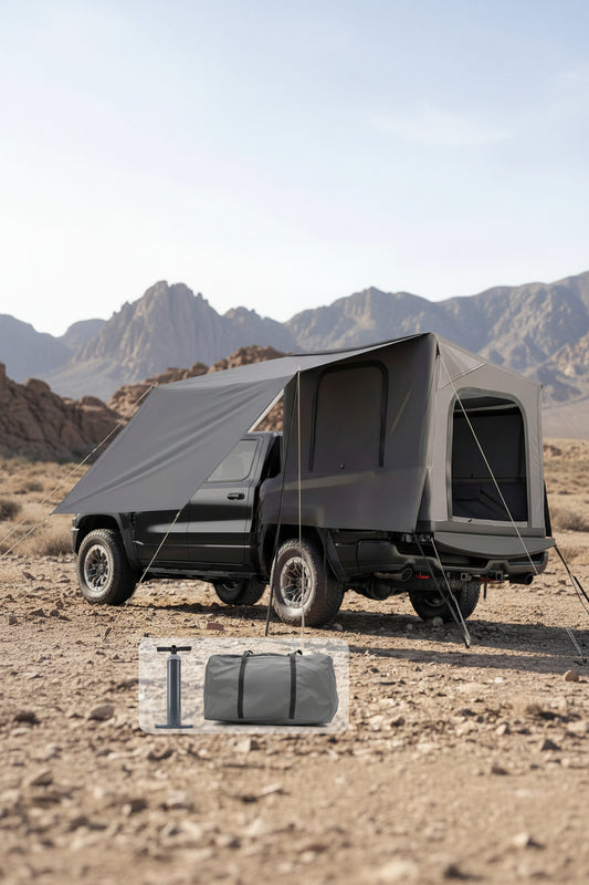 Inflatable Truck Bed Tent with Detachable Zippered Awning, Pickup Truck Tent for 5.5ft-8ft Bed