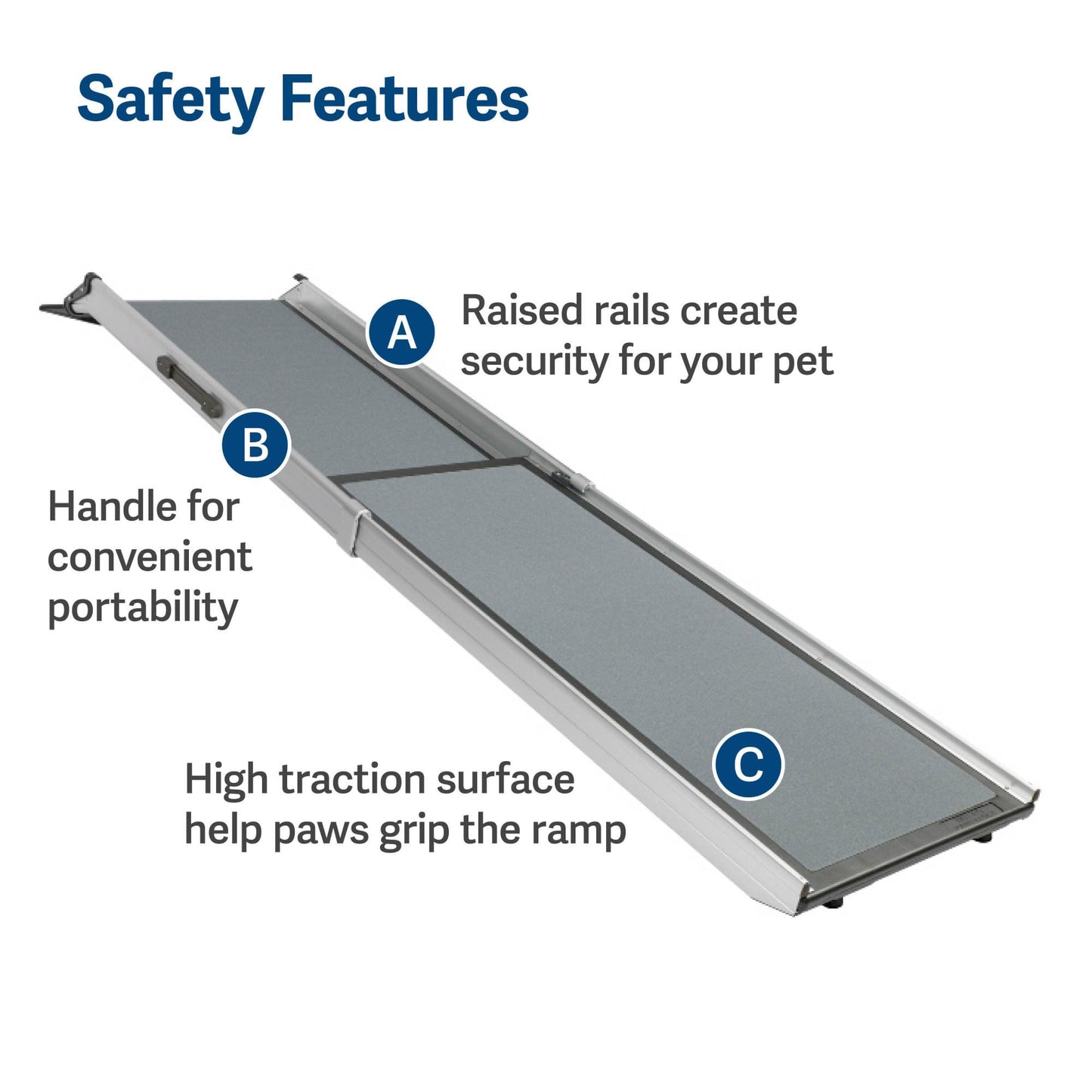 Dog Ramp Extends from 39-71 Inches No Slip High Traction Surface Collapsible and Locking for Easy Storage For Trucks, SUVs, and Cars Weighs Only 13 Pounds