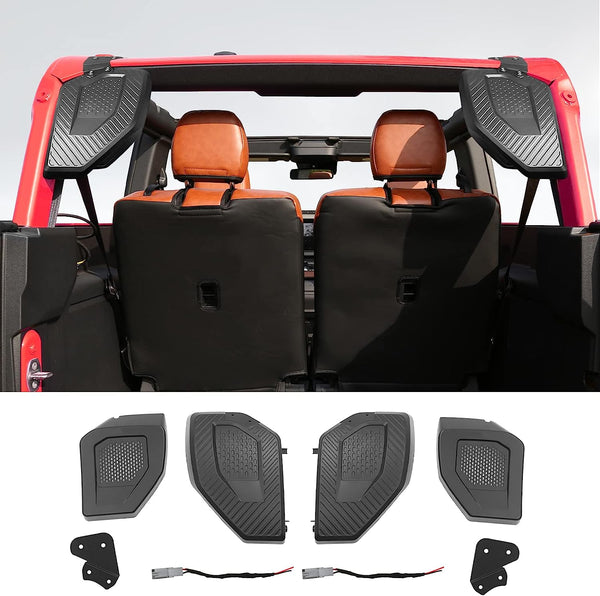 Rear Speaker Pods Compatible with Ford Bronco 2021 2022 2023, Upgrade 6.5" Pods for Bronco Accessories 2/4-Door, Interior Accessories Black - OMOTOR
