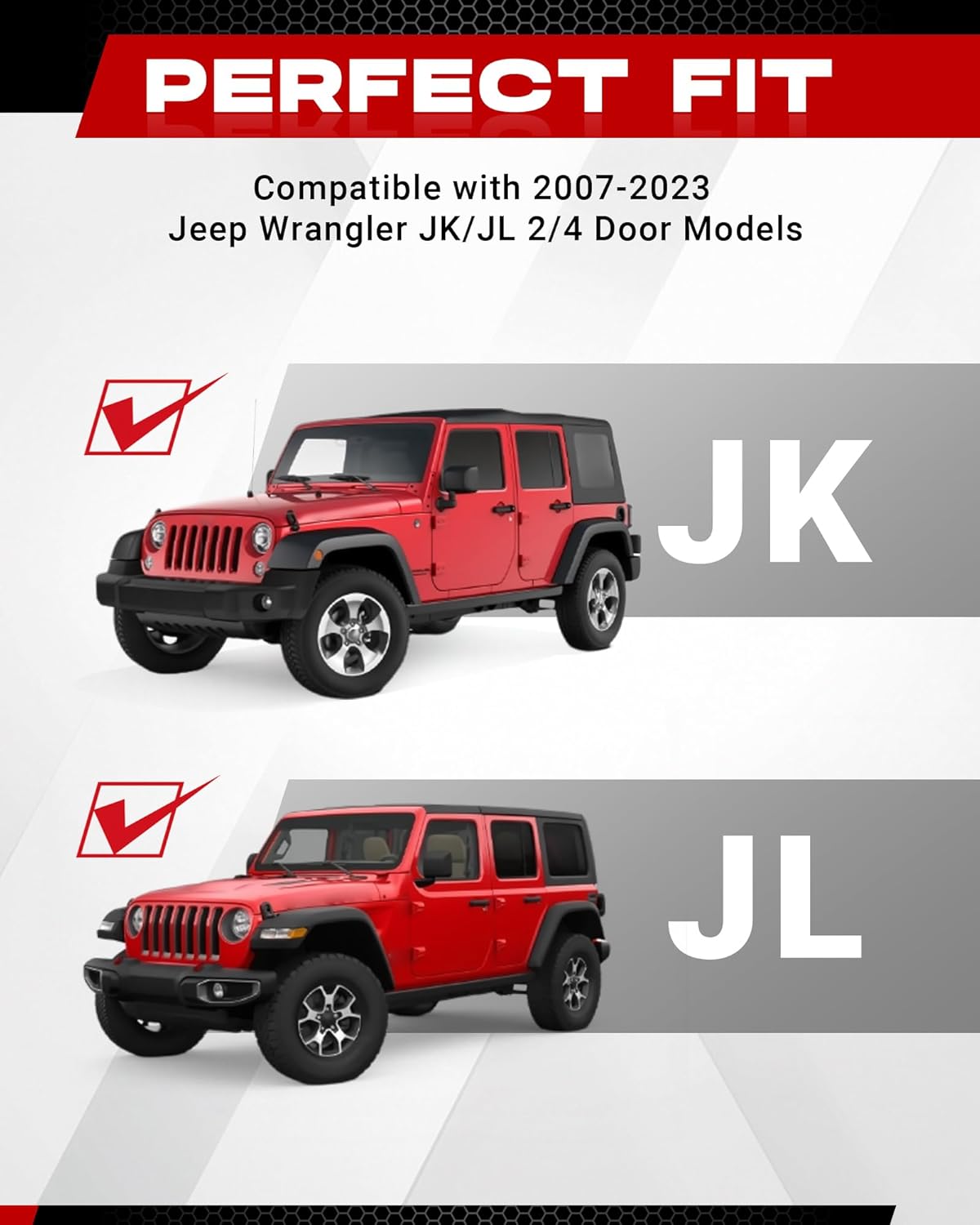 2-in-1 Tailgate Foldable Table Molle Panel Fit for Wrangler JK JL JKU JLU 2007-2023 2/4 Door