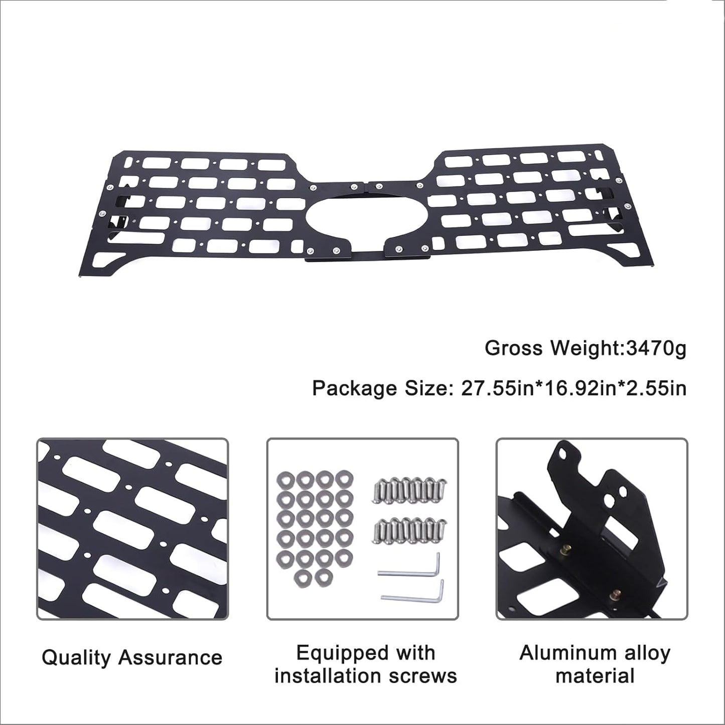 Exterior Tailgate Molle Panel Compatible with Ford Ranger 2023 2024
