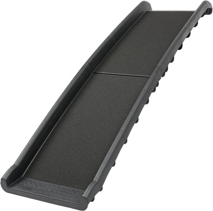 Folding Pet Ramp for Cars, Trucks, & SUVs- 62 Inch Portable for Large Dogs with Siderails, Non-Slip- Weighs Only 10 lb, Supports up to 150 lb, Easy Storage, Folds in Half - OMOTOR
