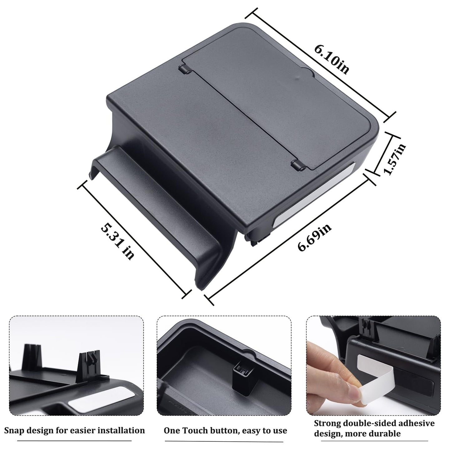 Center Console Hidden Organizer Box Compatible with Jeep Wrangler JL/JLU 4XE and Jeep Gladiator JT 2018-2026